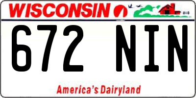 WI license plate 672NIN