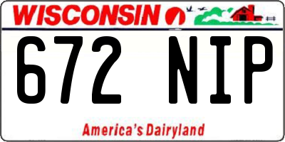 WI license plate 672NIP