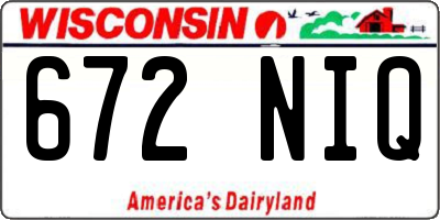 WI license plate 672NIQ
