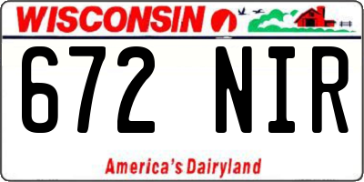 WI license plate 672NIR
