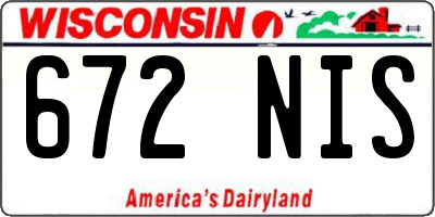 WI license plate 672NIS