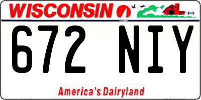 WI license plate 672NIY