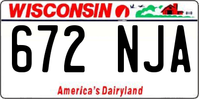 WI license plate 672NJA