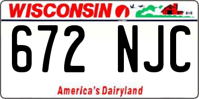 WI license plate 672NJC