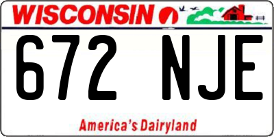 WI license plate 672NJE