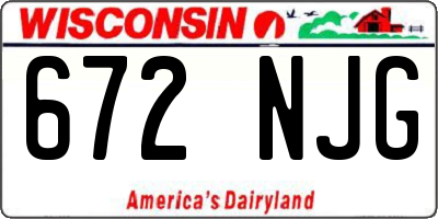 WI license plate 672NJG