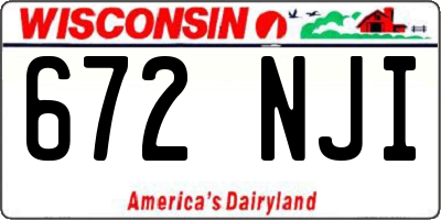 WI license plate 672NJI
