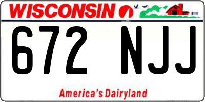 WI license plate 672NJJ