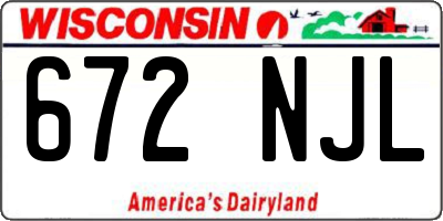 WI license plate 672NJL