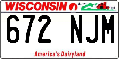 WI license plate 672NJM