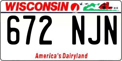 WI license plate 672NJN