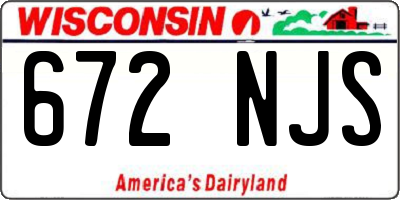 WI license plate 672NJS