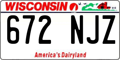 WI license plate 672NJZ