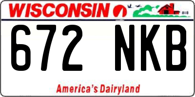 WI license plate 672NKB