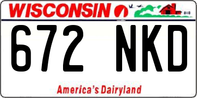 WI license plate 672NKD