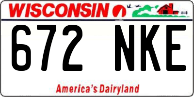 WI license plate 672NKE