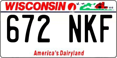 WI license plate 672NKF