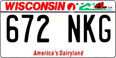 WI license plate 672NKG