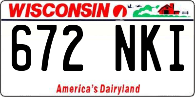 WI license plate 672NKI