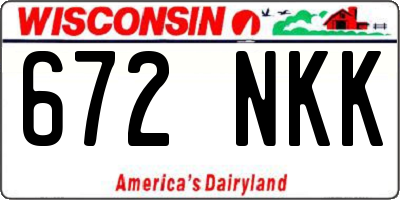 WI license plate 672NKK