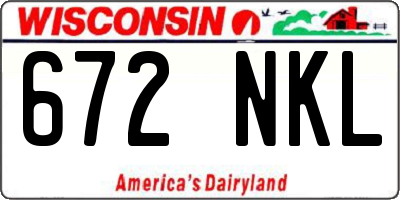 WI license plate 672NKL