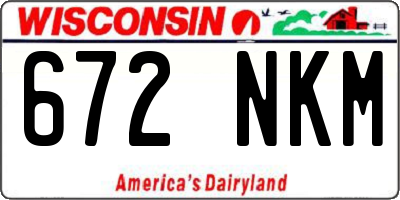 WI license plate 672NKM