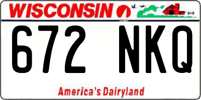 WI license plate 672NKQ