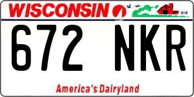 WI license plate 672NKR