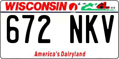 WI license plate 672NKV