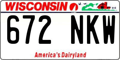 WI license plate 672NKW
