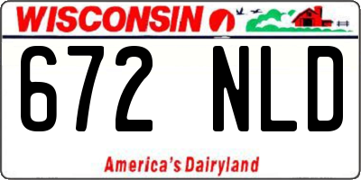 WI license plate 672NLD