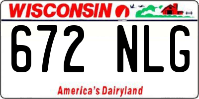 WI license plate 672NLG