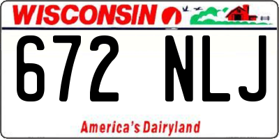 WI license plate 672NLJ