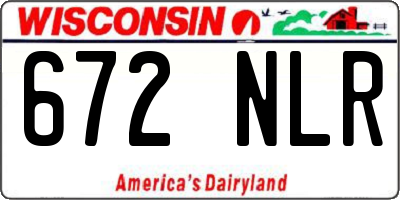 WI license plate 672NLR