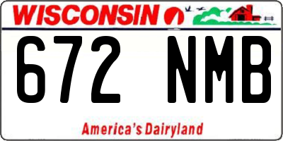 WI license plate 672NMB