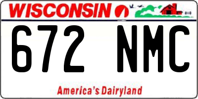 WI license plate 672NMC