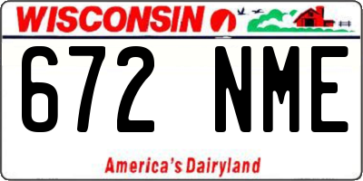 WI license plate 672NME