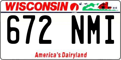 WI license plate 672NMI
