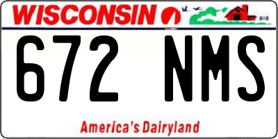 WI license plate 672NMS