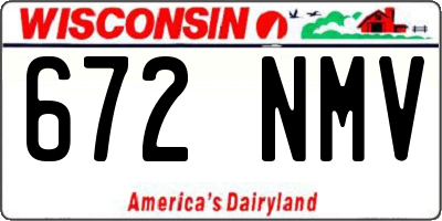 WI license plate 672NMV