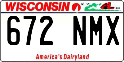 WI license plate 672NMX