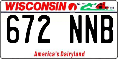 WI license plate 672NNB