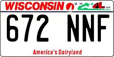 WI license plate 672NNF