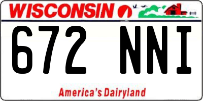 WI license plate 672NNI