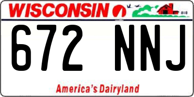 WI license plate 672NNJ
