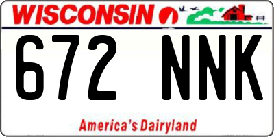 WI license plate 672NNK