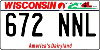WI license plate 672NNL