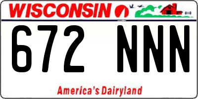 WI license plate 672NNN