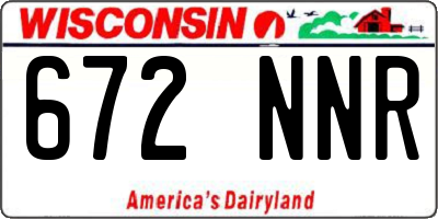 WI license plate 672NNR