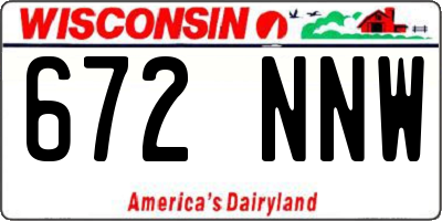 WI license plate 672NNW